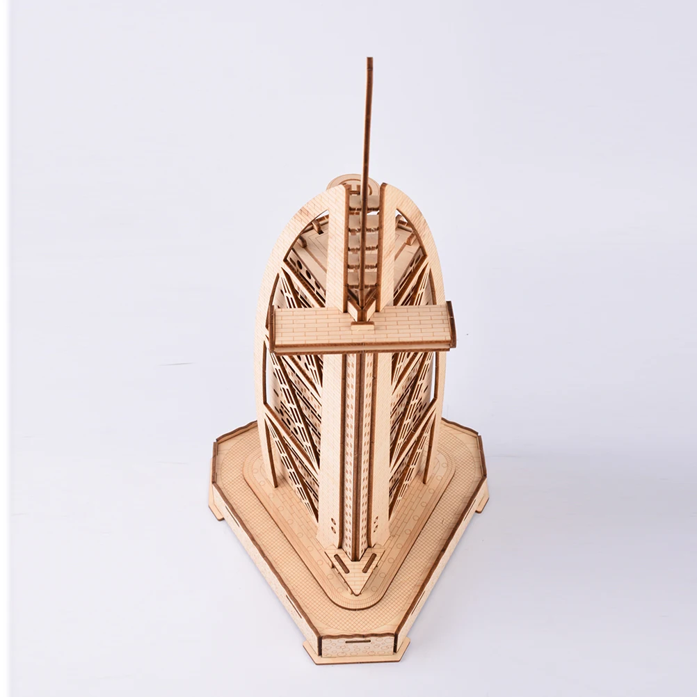 3D 나무 호텔 퍼즐 부르즈 조립 게임 어린이 창의력 향상 두뇌 자극 장식용 책상 디스플레이