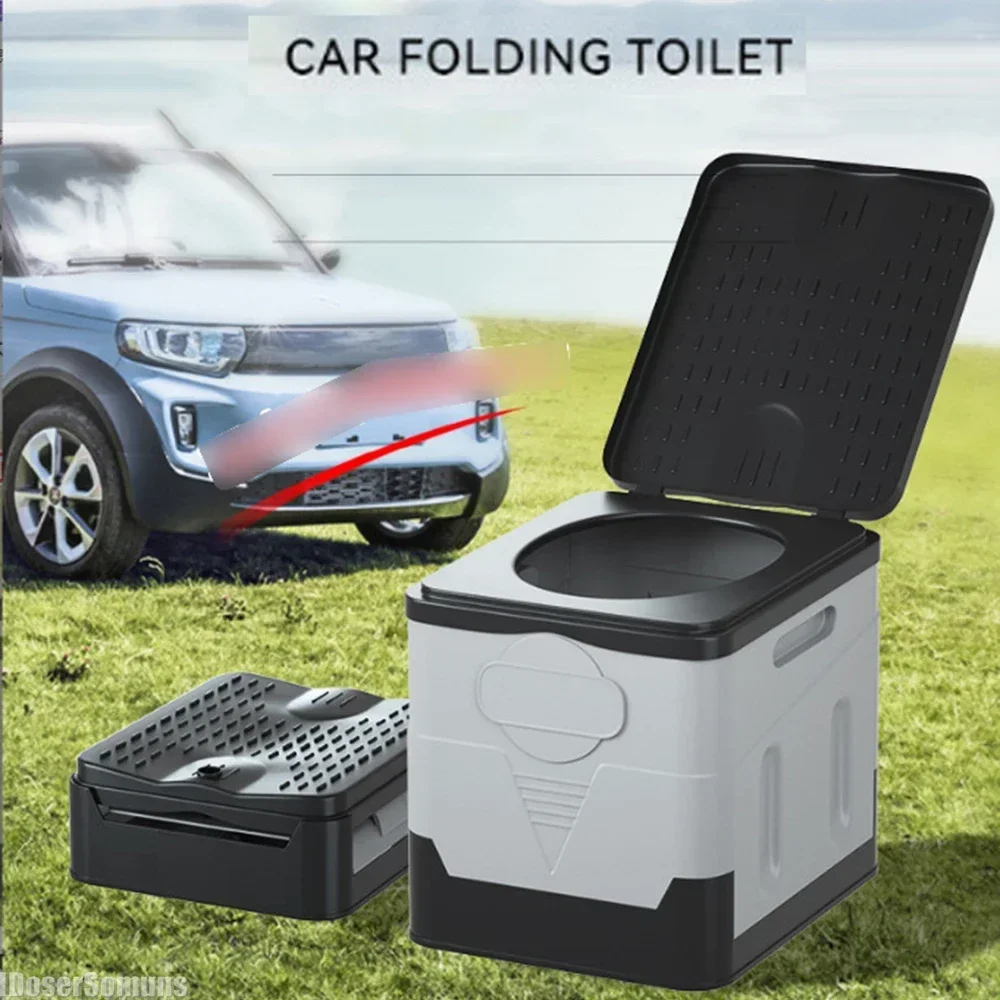 

Car Portable Toilet Camping Storage Box Trunk Organizer Camping Picnic Camping Box Car Folding Outdoor Bench and Chopping Board