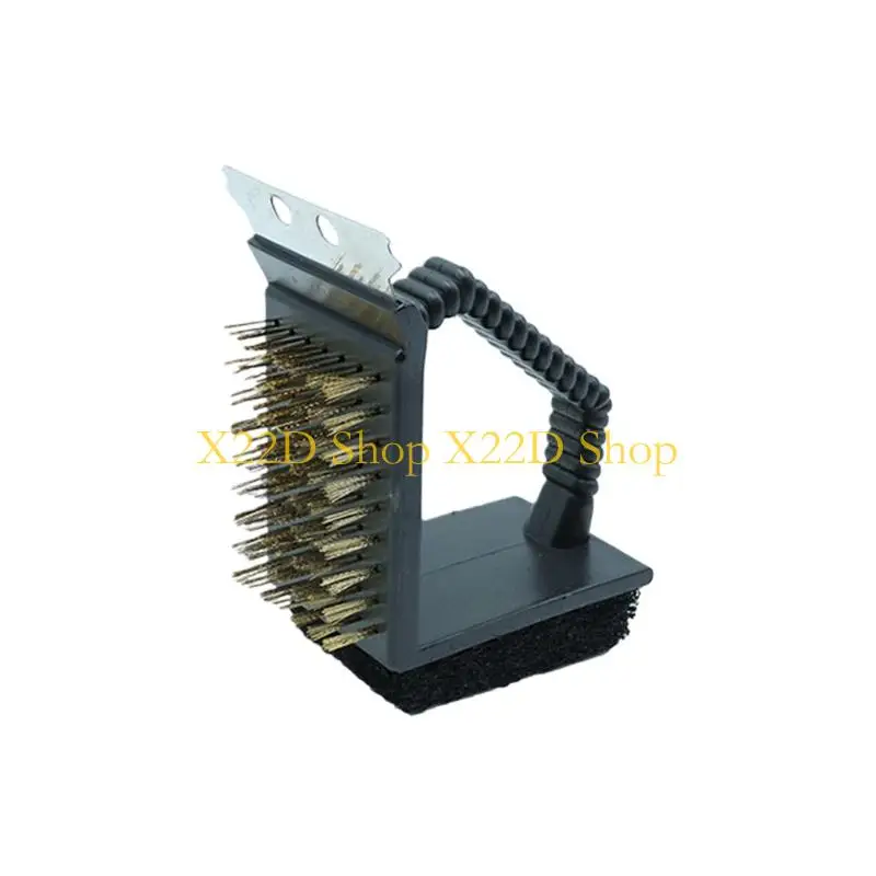 X22D Barbecue Cleaning Brush with Stainless Steel Blade And Reinforced Sponge For Effective Grills Care