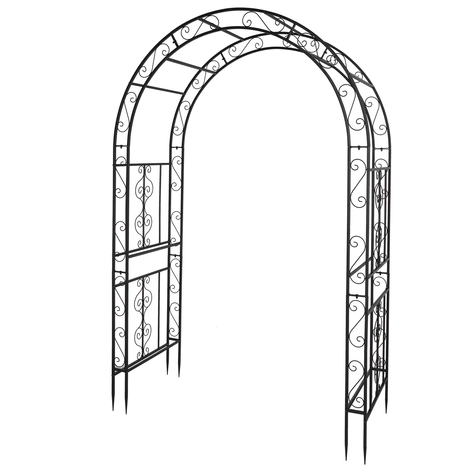 134*59*213cm Double Layer Iron Art Arc Top Iron Arch,Beautifully crafted, with arc top, Add style to any backyard or garden