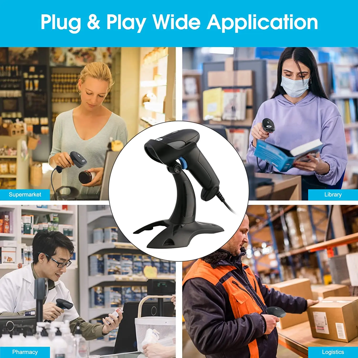 Yokoscan M930Z جودة صلبة عالية الأداء المسح الضوئي 2D QR 1D قارئ ماسح الباركود بدون استخدام اليدين #6