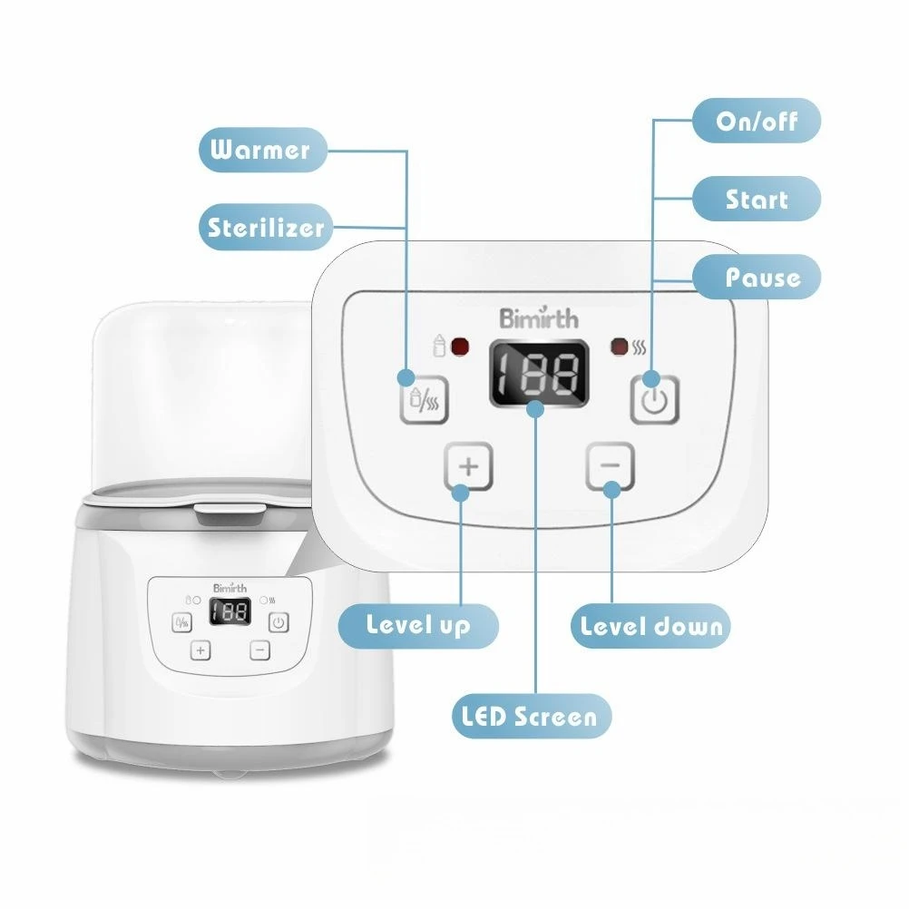 Newborn Baby Feeding Bottle Warmer & Sterilizer Temperature Control Multi-functional Baby Food Defrost Breastmilk Bottle Heater