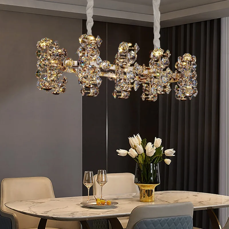Modern Luxury Crystal Chandeliers Luster Ceiling Pendant Light Indoor Decor For Villa Hall Living Room Bedroom Led Lighting