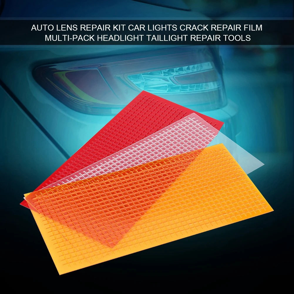 자동차 렌즈 수리 키트, 자동차 조명 균열 수리 필름, 멀티 팩 헤드라이트 미등 수리 도구