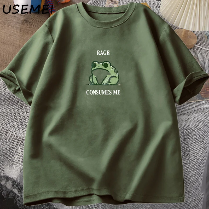 Rage Consumes Me Frog Vintage T Shirt Men Women Tee Nature Lover Silly Frog Retro T-Shirt Mens Clothing Cotton Short Sleeve Top image 4