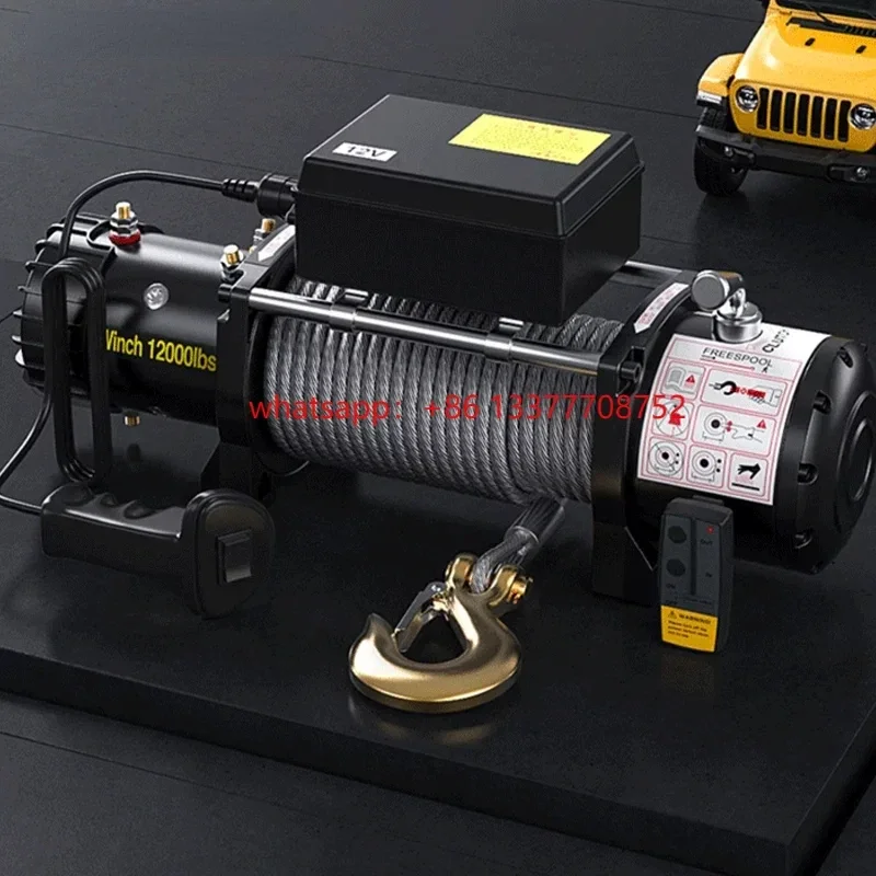 Car Winch 12V Electric Winch 24V 3000lb 3500lb Electric Synthetic Tow Rope Off-road Vehicle Winch for Vehicle Crane