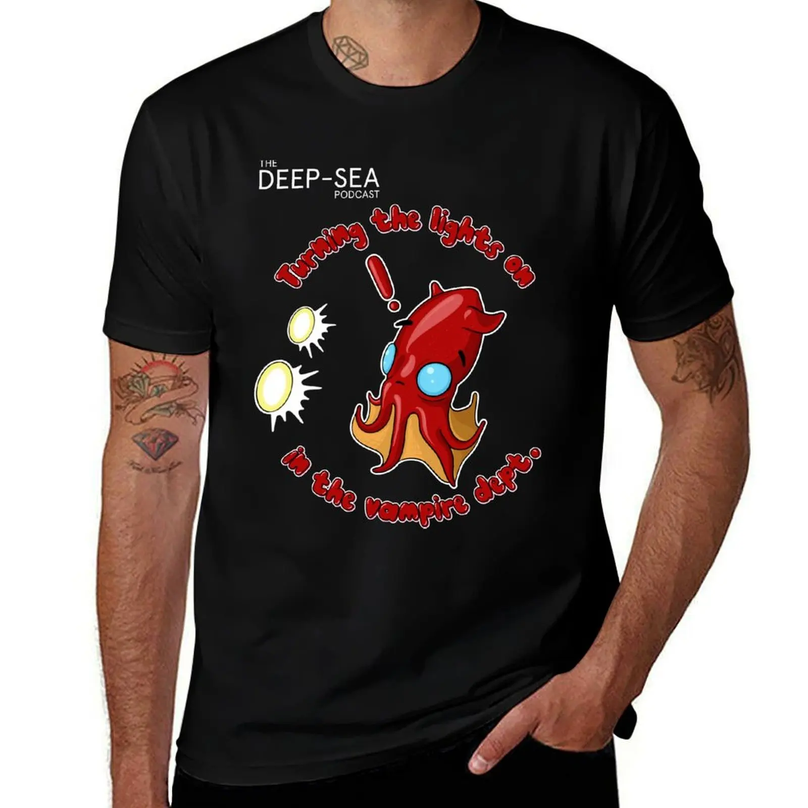 The Deep-Sea Podcast: Turning the lights on in the vampire department T-Shirt Basic Short Sleeve Cotton Blend T-Shirt