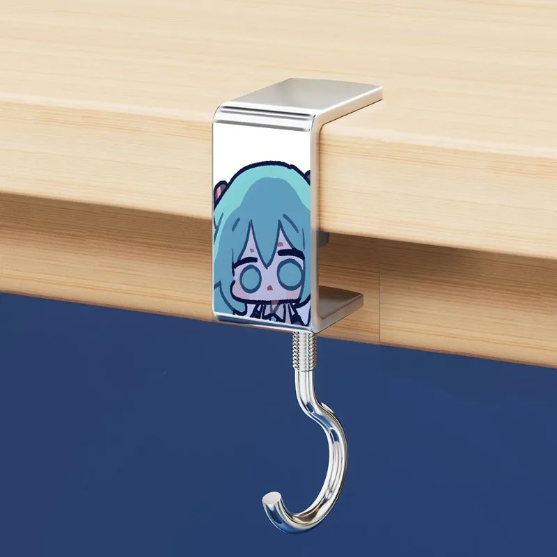 4pcs Miku Kawaii Anime Peripheral Hooks Movable and Rotatable Student Desk Backpack Hook Dormitory Accessories Gift view 4