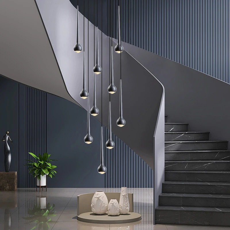 Nordic Led Chandelier Dining Room Lamp Ceiling To The Lamp Villa Living Room Lamp Designer Stylish Staircase Chandelier