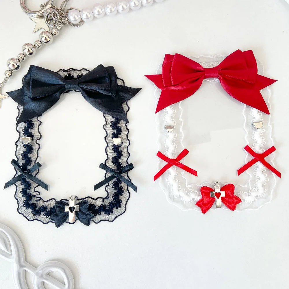 KPOP Photocard Holder with Lace Bow 3x4 Inch Idol Photo Card Protector Toploader for Ita Bag Decor DIY Anime Card Display