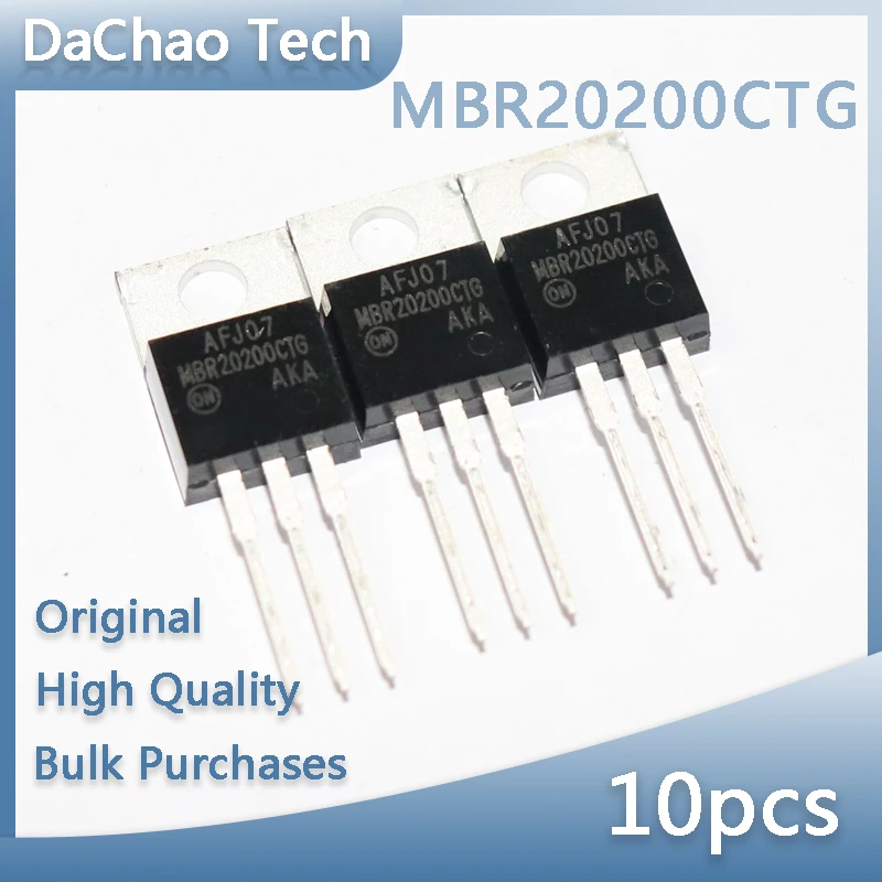 10pcs MBR20200CTG MBR20200 20A 200V Onsemi Schottky Diodes TO-220 Original New