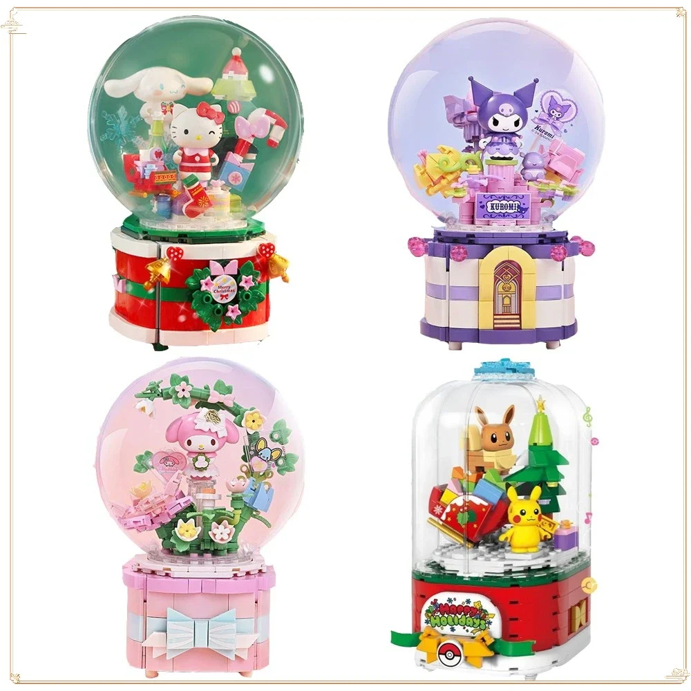 

Keeppley Blocks Cute Wishing Crystal Ball Exquisite Christmas Music Box Can Produce Sound Xmas Day Decoration Kid Birthday Gift