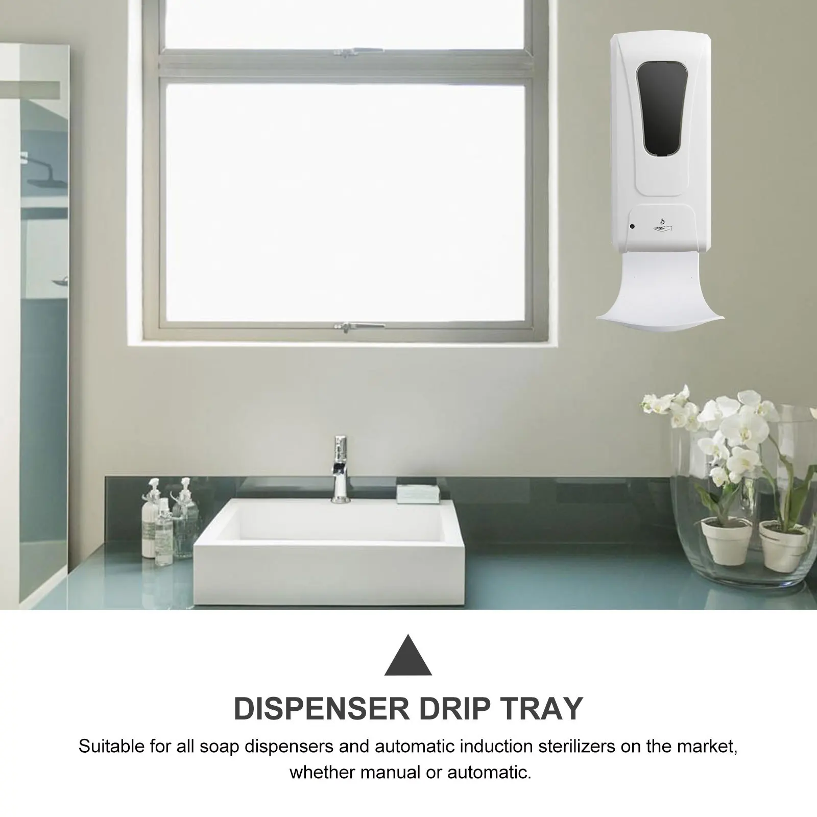 

1Pcs Plastic Soap Drip Tray ABS Catch Tray for Soap Dispensers Automatic Induction Sterilizers Kitchen Household Use