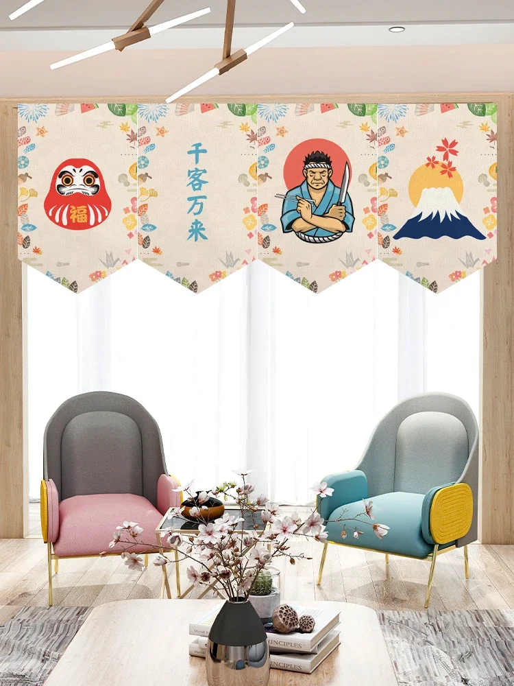 Japanese-style Cartoon Decoration Small  Shop Curtain Triangle Curtain Door Head Blocking