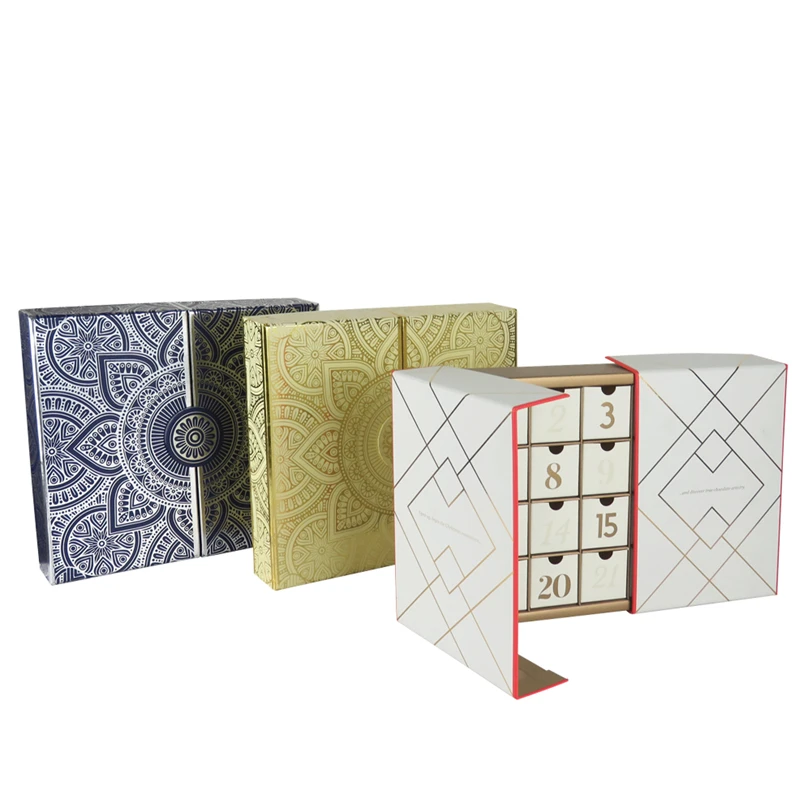 

Настройка.производительность, оптовая продажа, изготовленная на заказ различные жесткие подарочные упаковки, коробка для адвент-календаря на Рождество