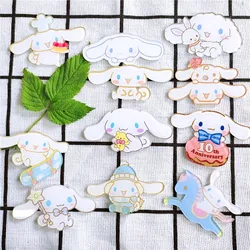 Sanrio Cinnamoroll Brooch Cinnamoroll Action Anime Figures Acrylic Brooch Cute Cartoon Backpack Clothing Ornaments Children Gift