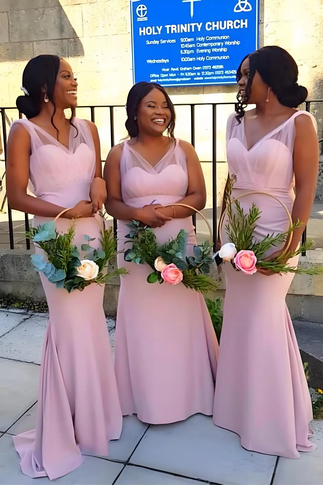 Beshinel Customized Pink V Neck Sleeveless Mermiad Bridesmaid Dresses Mesh Stitching Elegant Satin Wedding Party Prom Gowns 2025