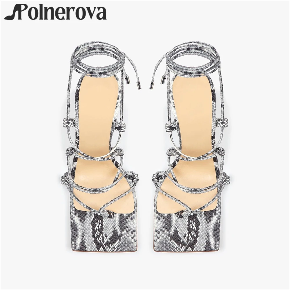 Square Toe Strappy Sandals Concise Style Multicolor Leather High Heels Ankle Strap Stilettos Stylish Handmade Women Summer Shoes