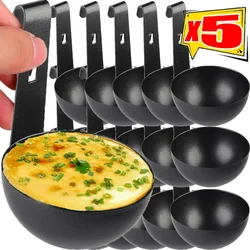 1/5PCS Stainless Steel Egg Poacher Nonstick Egg Bowl Boiling Heating Mold with Hook Kitchen Cooking Steaming Cookware Gadgets