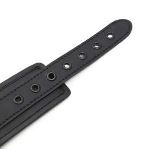 Thierry SM Products Bondage Neck Collar with Metal Chain Leash Bdsm Sex Toys Faux Faux Lestraintフェチアダルトセックスおもちゃ 8ベストセールスヘビースチールBDSMカラー-3