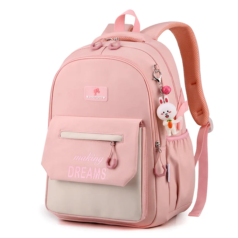 Backpack for Girls Primary School Student Bag 8-14 Years Children Pink Bookbag Kids Satchels Teenagers Knapsack Mochila Femenina