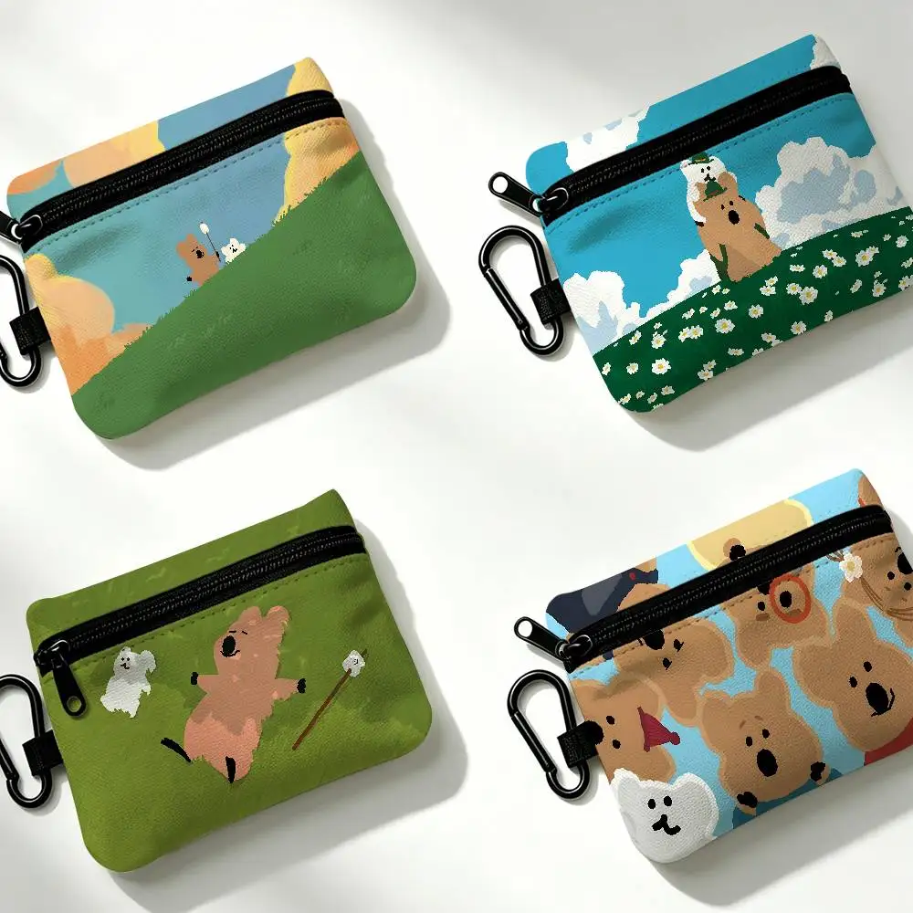 Cute D-Dinotaeng Daily Carry Oxford Fabric Small Coin Purse Multi-use Storage Pouch For Keys Cards Coins