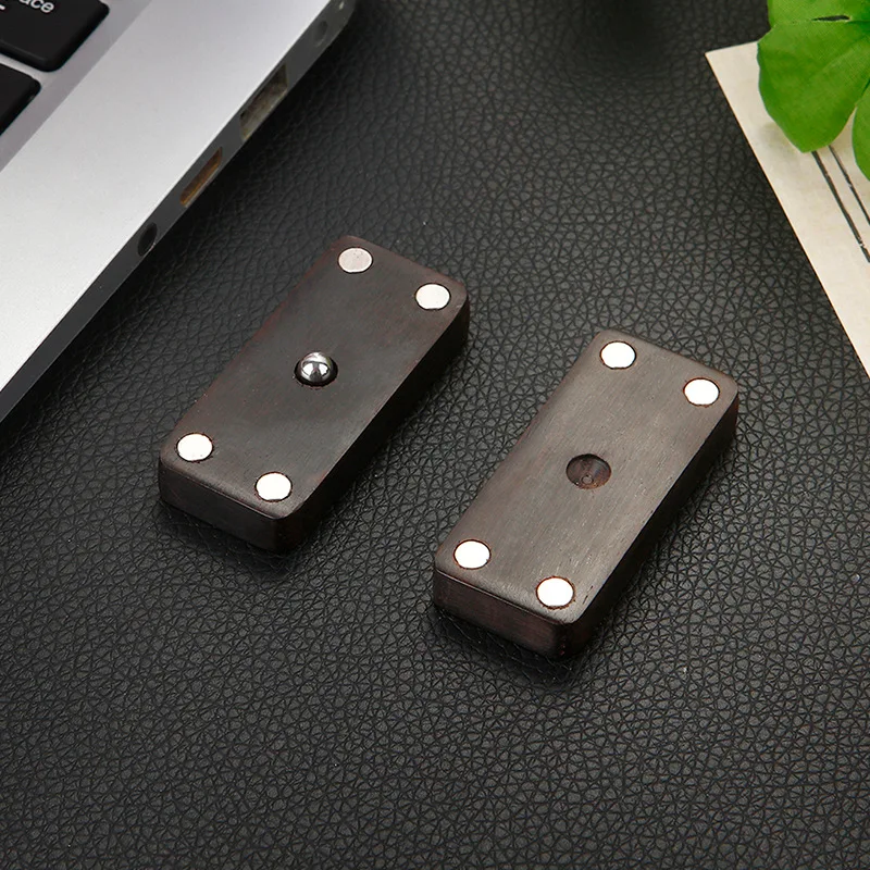 Black Sandalwood Fidget Push Slider Wooden Magnetic Slider Card Mini Sensory Toy Sound Wave Decompression EDC Adult Haptic Toy