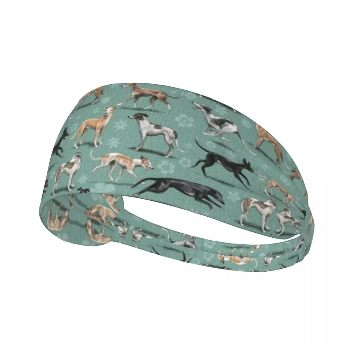 Custom Cute Greyhound Dog Athletic Sweatbands Women Men Non Slip Absorbent Whippet Sighthound Headbands Yoga