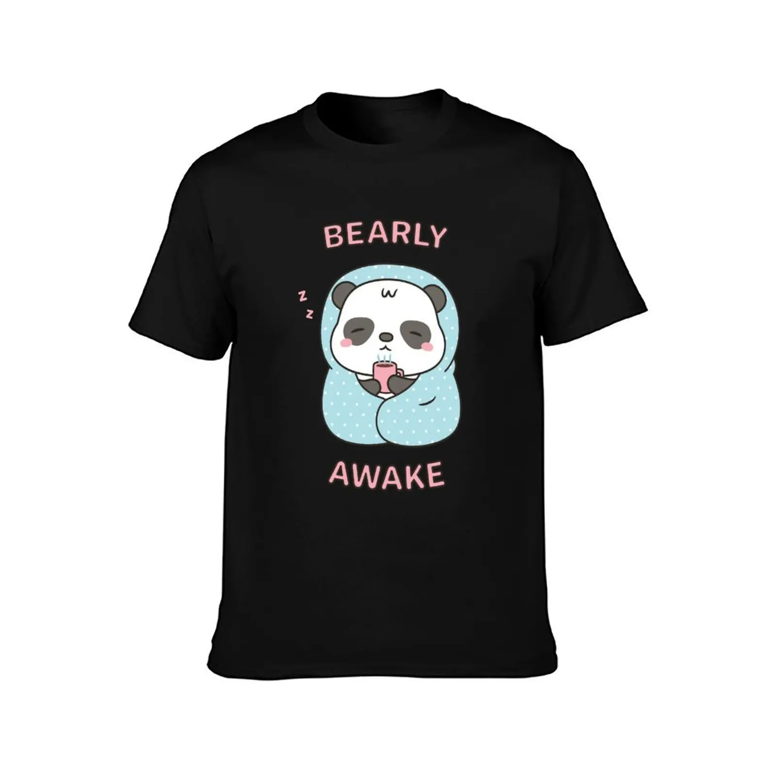 Bearly Awake Cute Little Panda With Blanket T-Shirt Trend Art Print T-Shirt