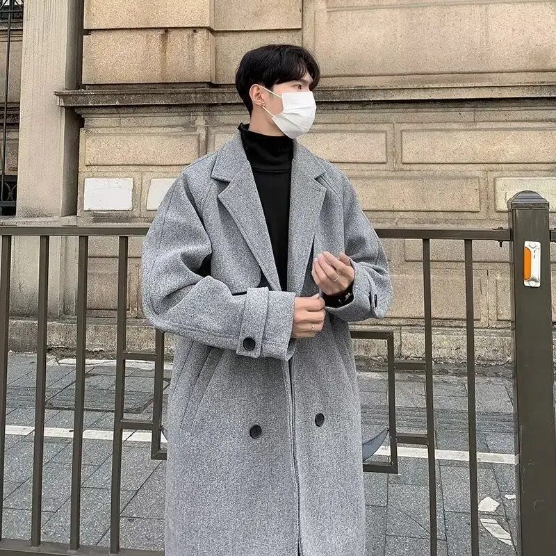 

Wool Blend Coat Korean Popular Clothes Outerwear Mens Warmth Heat Fire Kindle Ignition Inflame Combustion Incineration Cremation