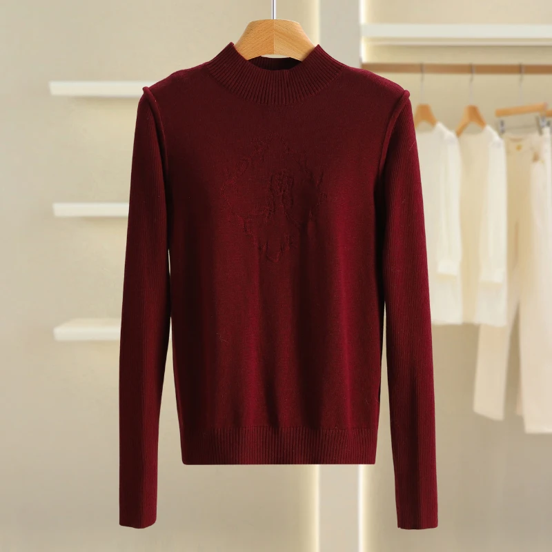 الأساسية Sle الصوف مزيج طبقة قاعدة irt لون نقي f عالية طوق محبوك سترة زر 25 الخريف الصوف irt تخفيف Faion #4