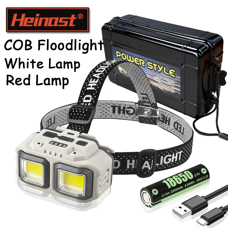 Powerful LED Induction Headlamp USB Rechargeable 4 Lighting Modes Head Flashlight Waterproof Camping Fishing Mining Headlight