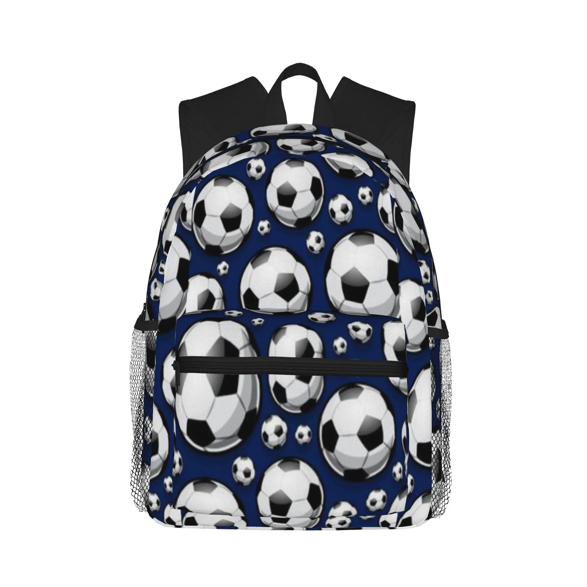 Soccer Ball Balls Pattern Blue Football Sport Sports  Casual Backpack for Students and Adults Female bags