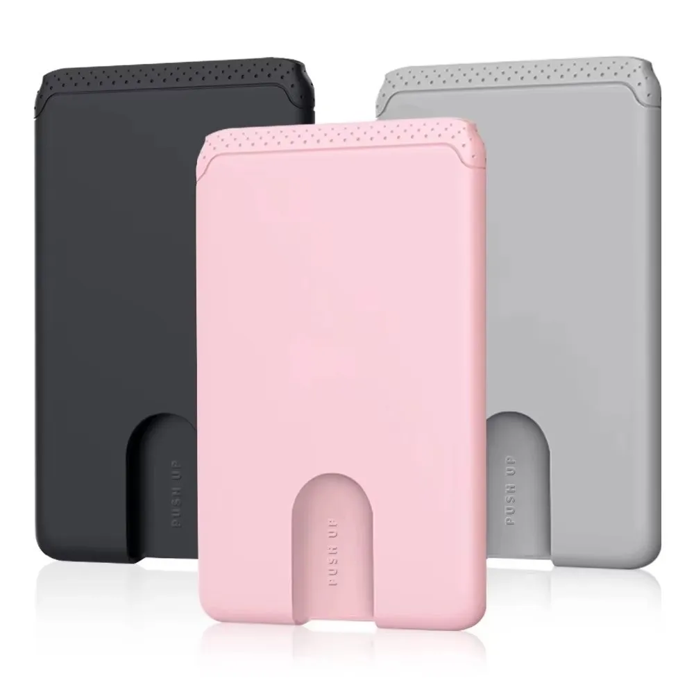 Self-Adhesive Phone Holder Sticker Soft Compact Mobile Wallet Silicone Card Clip Credit Card Holder Compatible All Smartphones
