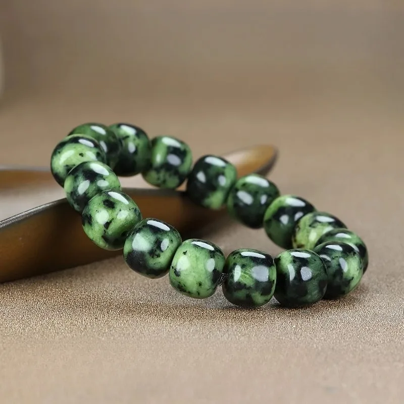 

Браслет из тибетского нефрита, королевский камень, ювелирные изделия унисекс в этническом стиле в стиле ретро