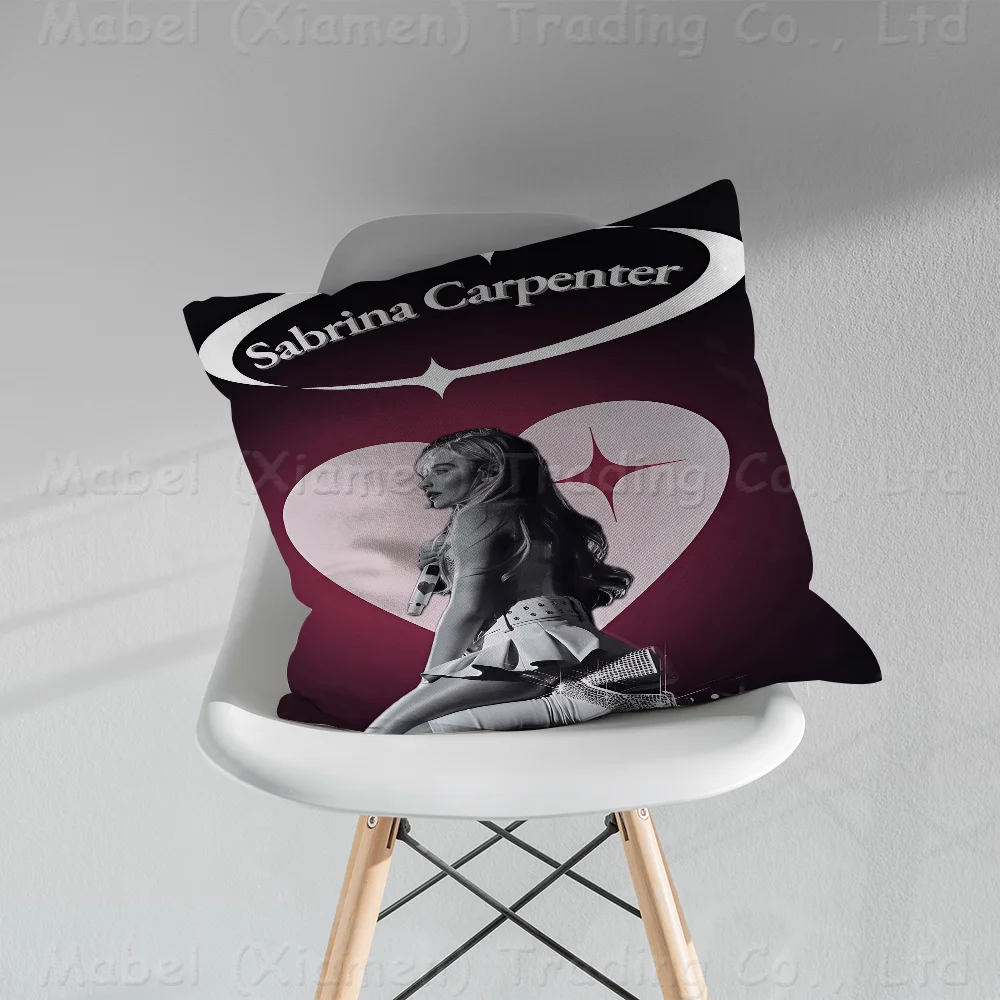 Singer S-Sabrina C-Carpenter Stitch Lucky Dragon Pillow Cover Sofa Cushion Cover Home Room Decoration Children Gift