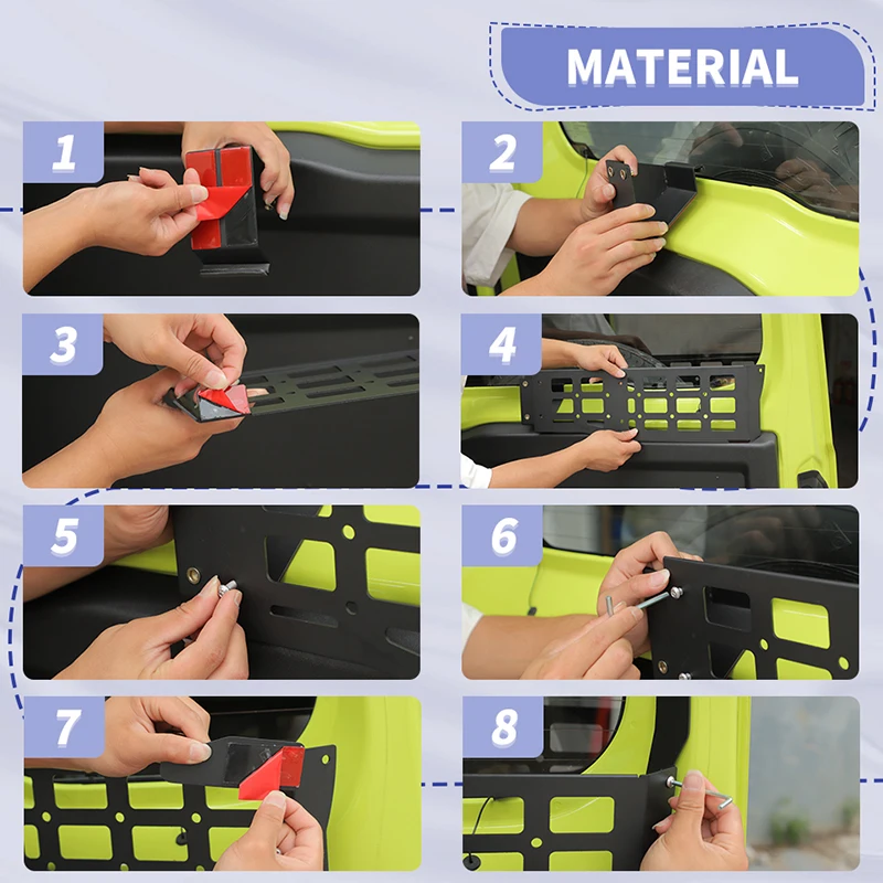 باوا سيارة الباب الخلفي نافذة تخزين الضميمة رف صندوق تخزين لسوزوكي جيمي 2door 2019 2020 2021 2022 2023 2024 2025