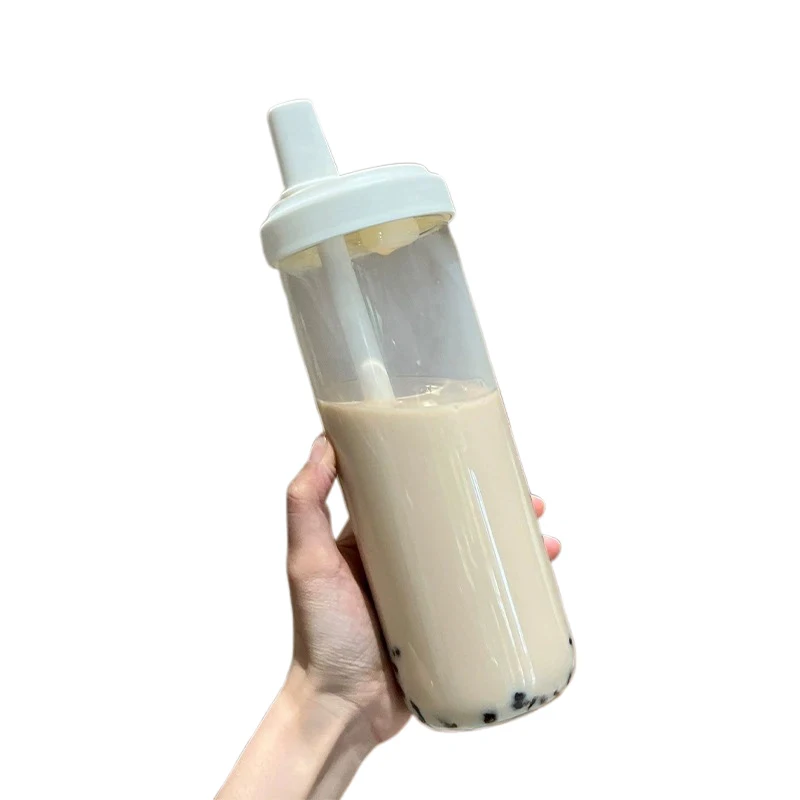 Tazza anti-goccia per picnic, sport, campeggio, tazza per acqua in plastica leggera con cannuccia, resistente