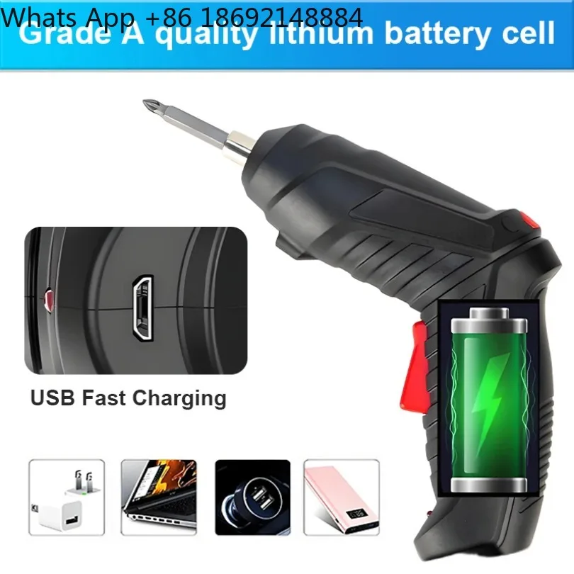 47PCS Cordless Electric Screwdriver Rechargeable Electric Drill Screwdrivers Household Maintenance Repair Mini Screwdriver Set