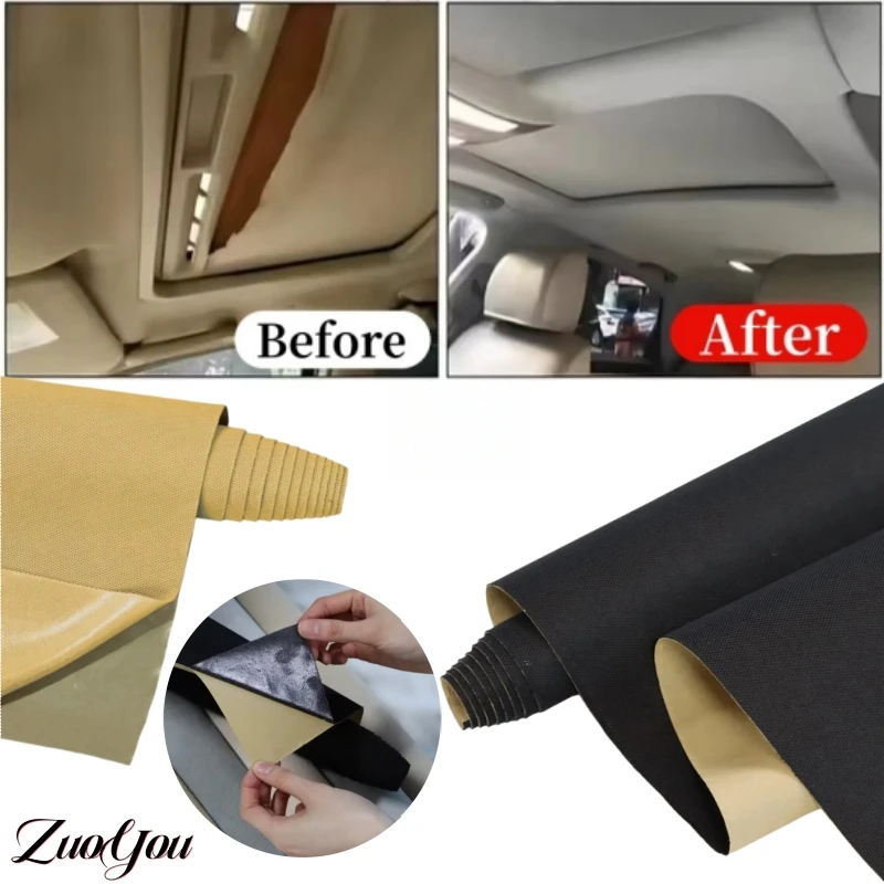 

200/100/50×145cm Self-Adhesive Mesh Headliner Fabric Auto Upholstery Replacement Fabrics DIY Car Interior Roof Repair Grid Cloth