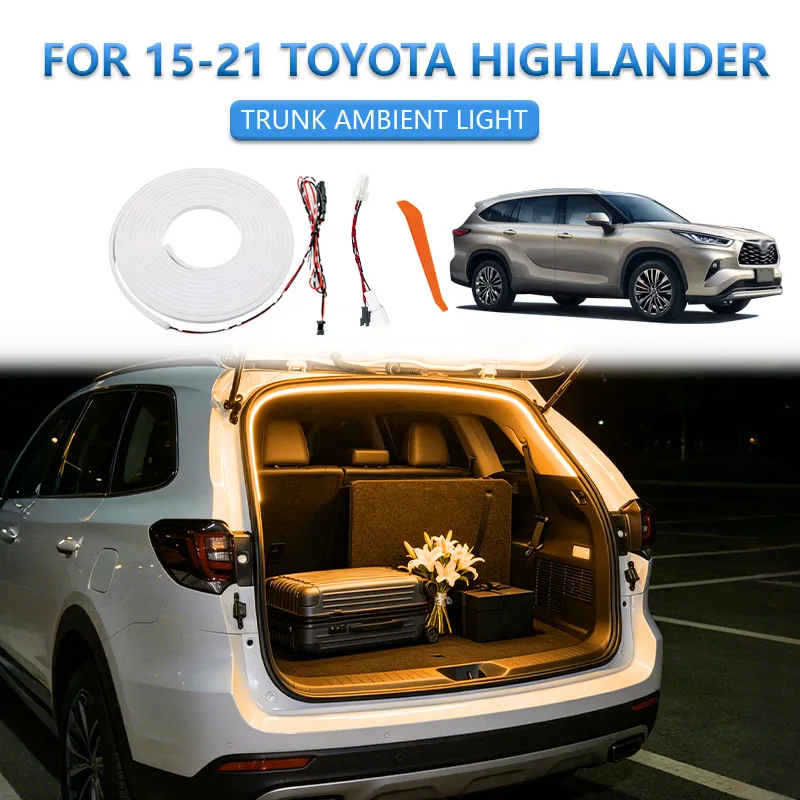 FOR 15-21 TOYOTA HIGHLANDER Trunk Light Modification Light Atmosphere Lights White Warm White frunk Trunk LED Light Bar