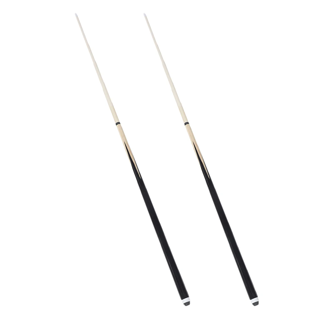 

2pcs Wooden Pool Cues 48 Inch Black with Flowers Durable Stylish Extended Handle for Adults Suitable for All Pool