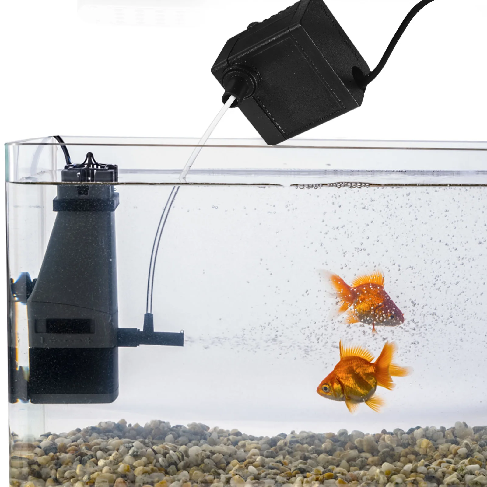 

Micro Water Pump Black 2.2x1.6x2in Submersible Aquarium EU Plug 5W 320LH Adjustable Fish Tank Pond Pet Supplies Mini Pump