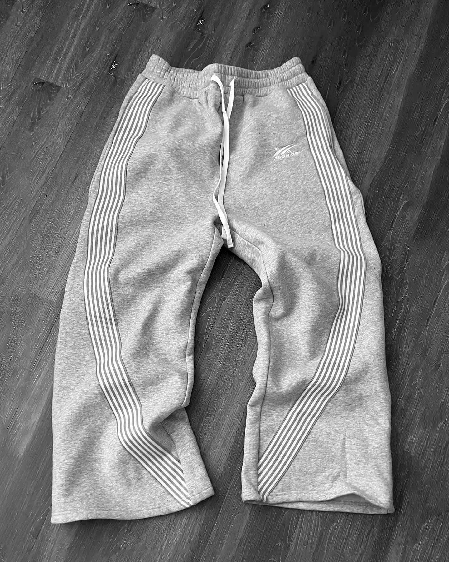 Y2k Gray Casual Pants Retro Tactics Adult Children's High-end Jogging Wide-leg Pants Drawstring Street Sports Pants