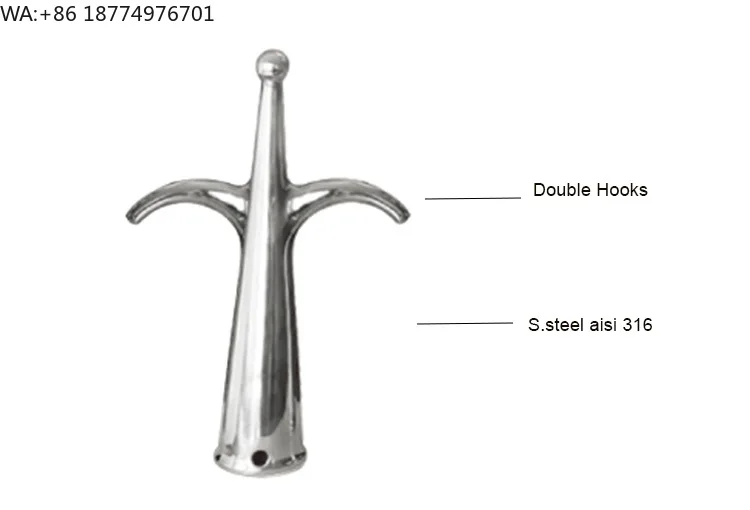 New Yacht Boats Accessories Double Stainless Steel Boat Mooring Hook