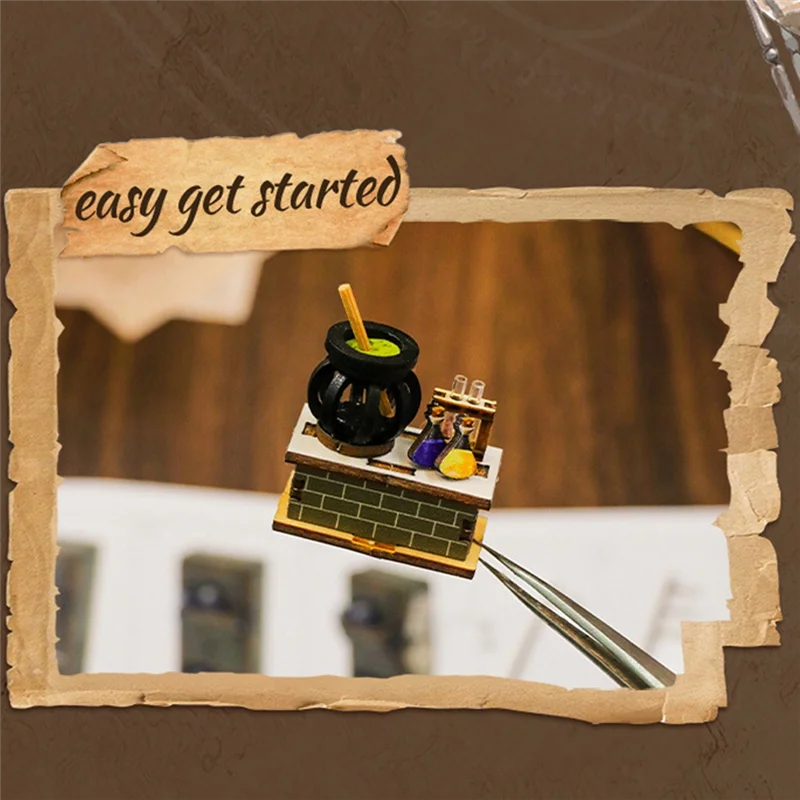 YSUN-DIY Book Nook Kit บ้านไม้ 3D ปริศนาประกอบชุดก่อสร้างชั้นวางหนังสือใส่ตกแต่ง