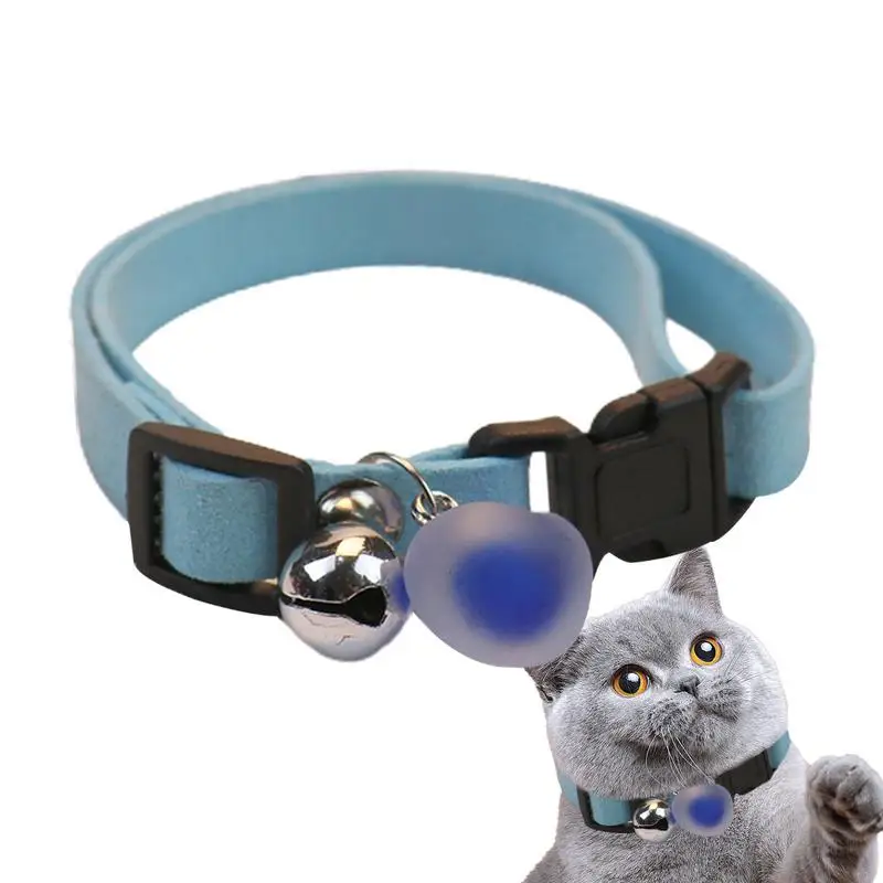 Cute Cat Collars Small Dog Collars With Plush Heart Charm Bell Adjustable Cat Collars Dog Accessories For Puppy Kitten Dog