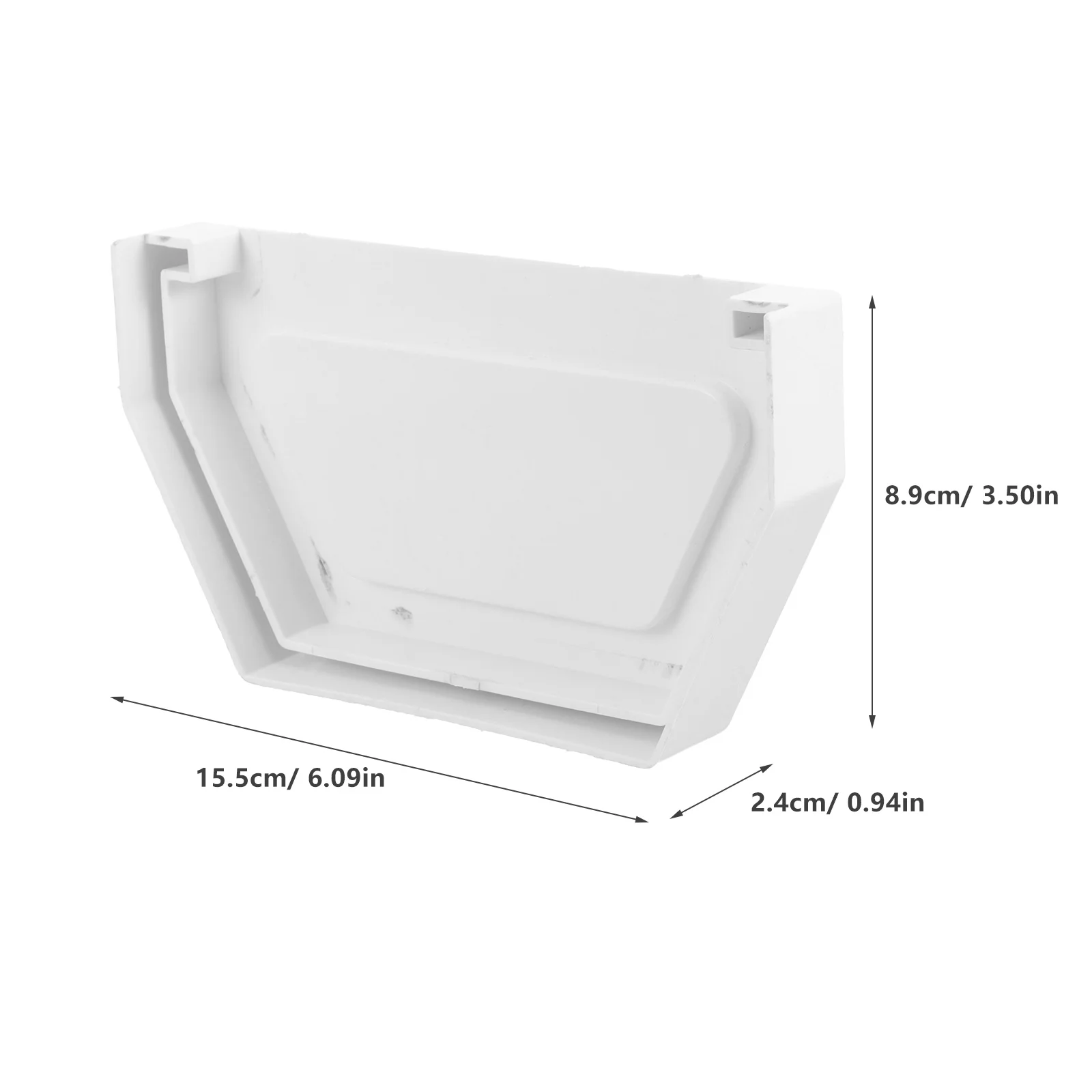 PVC Sink Gutter Bilateral External Plugging Seal Parts and Accessories Rain Indoor Plastic Downspout End White