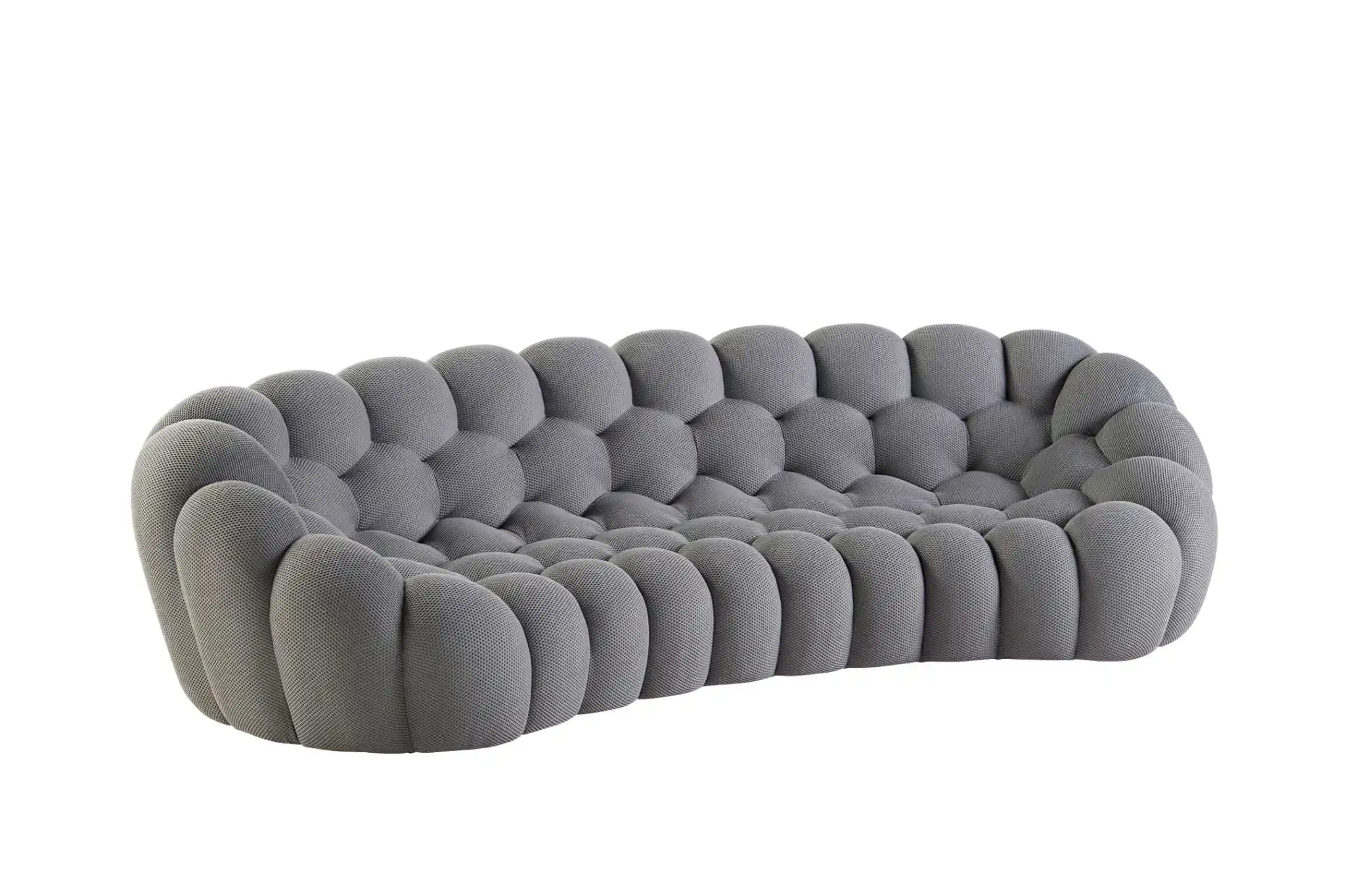 

Modern Fabric Upholstery Curved 2 or 3 or 4 Seat Bubble Sofa American Luxury Technology Cloth Modern Living Room Sofa