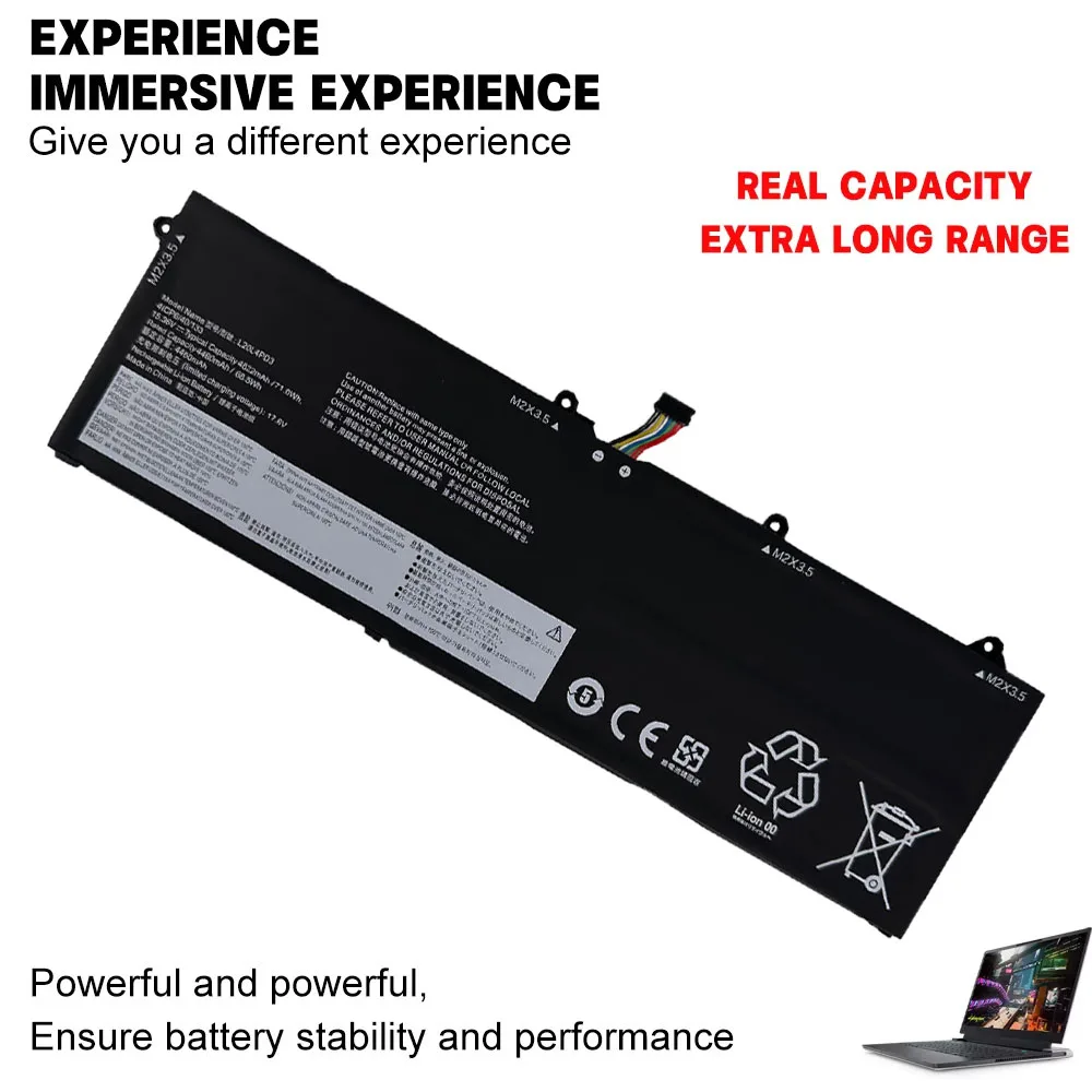 L20L4PD3 L20M4PD3 Battery 15.36V 71Wh 4622mAh for Lenovo Legion Slim 7 15ACH6 ThinkBook 16p G2 G3 R9000X 2021R